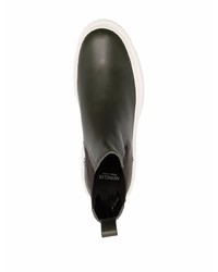Мужские темно-зеленые кожаные ботинки челси от Moncler