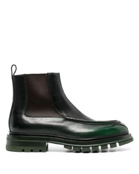 Мужские темно-зеленые кожаные ботинки челси от Santoni