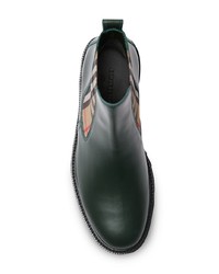 Женские темно-зеленые кожаные ботинки челси от Burberry
