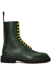 Мужские темно-зеленые кожаные ботинки от Maison Margiela
