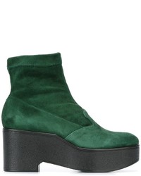 Женские темно-зеленые кожаные ботинки от Robert Clergerie