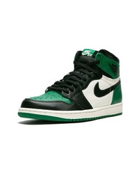 Мужские темно-зеленые кожаные высокие кеды от Jordan