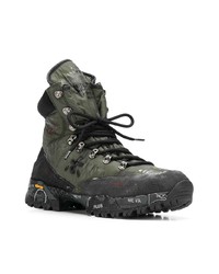 Мужские темно-зеленые кожаные высокие кеды от Premiata