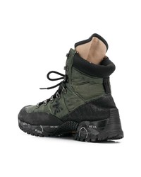 Мужские темно-зеленые кожаные высокие кеды от Premiata