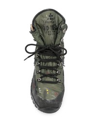 Мужские темно-зеленые кожаные высокие кеды от Premiata