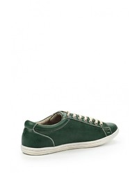 Мужские темно-зеленые кожаные кеды от Pezatti