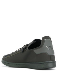 Мужские темно-зеленые кожаные кеды от Y-3