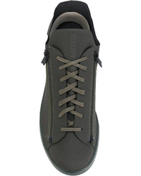 Мужские темно-зеленые кожаные кеды от Y-3