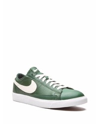 Мужские темно-зеленые кожаные низкие кеды от Nike