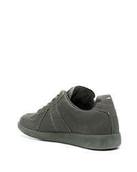 Мужские темно-зеленые кожаные низкие кеды от Maison Margiela