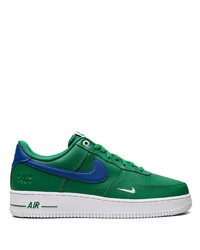 Мужские темно-зеленые кожаные низкие кеды от Nike