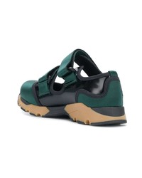 Женские темно-зеленые кожаные низкие кеды от Marni