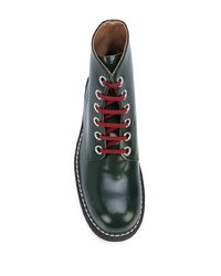 Мужские темно-зеленые кожаные повседневные ботинки от Marni