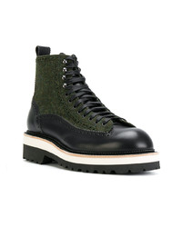 Мужские темно-зеленые кожаные повседневные ботинки от DSQUARED2