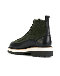 Мужские темно-зеленые кожаные повседневные ботинки от DSQUARED2