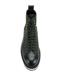 Мужские темно-зеленые кожаные повседневные ботинки от DSQUARED2