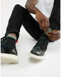 Мужские темно-зеленые кожаные повседневные ботинки от PS Paul Smith