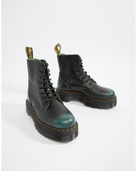 Мужские темно-зеленые кожаные рабочие ботинки от Dr. Martens