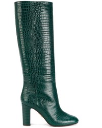 Темно-зеленые кожаные сапоги от Aquazzura