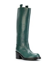 Темно-зеленые кожаные сапоги от A.F.Vandevorst