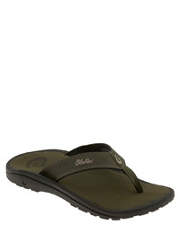 Темно-зеленые кожаные сланцы