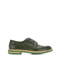 Темно-зеленые кожаные туфли дерби от Cerruti 1881