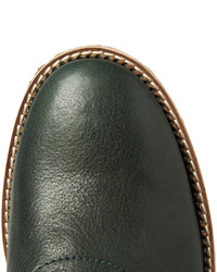Темно-зеленые кожаные туфли дерби от Maison Martin Margiela
