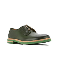Темно-зеленые кожаные туфли дерби от Cerruti 1881