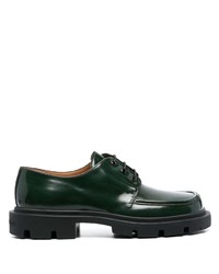 Темно-зеленые кожаные туфли дерби от Maison Margiela