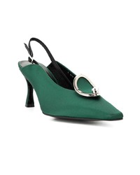 Темно-зеленые кожаные туфли с украшением от Yuul Yie