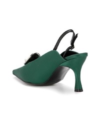 Темно-зеленые кожаные туфли с украшением от Yuul Yie
