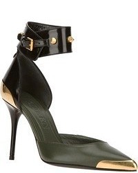 Темно-зеленые кожаные туфли от Alexander McQueen