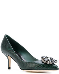 Темно-зеленые кожаные туфли от Dolce & Gabbana