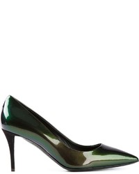 Темно-зеленые кожаные туфли от Giuseppe Zanotti