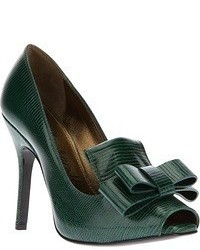 Темно-зеленые кожаные туфли от Lanvin