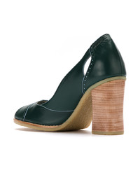 Темно-зеленые кожаные туфли от Sarah Chofakian