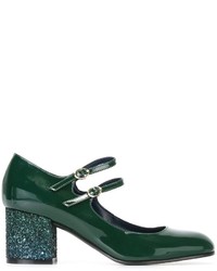 Темно-зеленые кожаные туфли от Pollini
