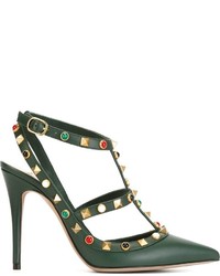 Темно-зеленые кожаные туфли от Valentino Garavani