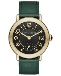 Темно-зеленые кожаные часы