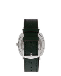 Мужские темно-зеленые кожаные часы от Gucci