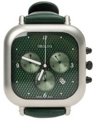 Мужские темно-зеленые кожаные часы