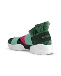 Женские темно-зеленые кроссовки от Emilio Pucci