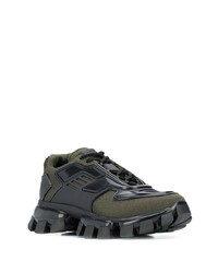 Мужские темно-зеленые кроссовки от Prada