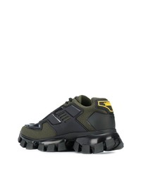 Мужские темно-зеленые кроссовки от Prada