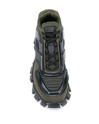 Мужские темно-зеленые кроссовки от Prada