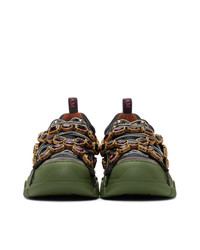 Мужские темно-зеленые кроссовки от Gucci