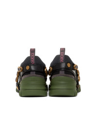 Мужские темно-зеленые кроссовки от Gucci