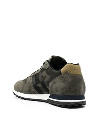 Мужские темно-зеленые кроссовки от Hogan