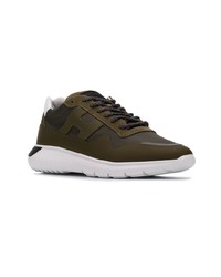 Мужские темно-зеленые кроссовки от Hogan