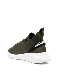 Мужские темно-зеленые кроссовки от DSQUARED2